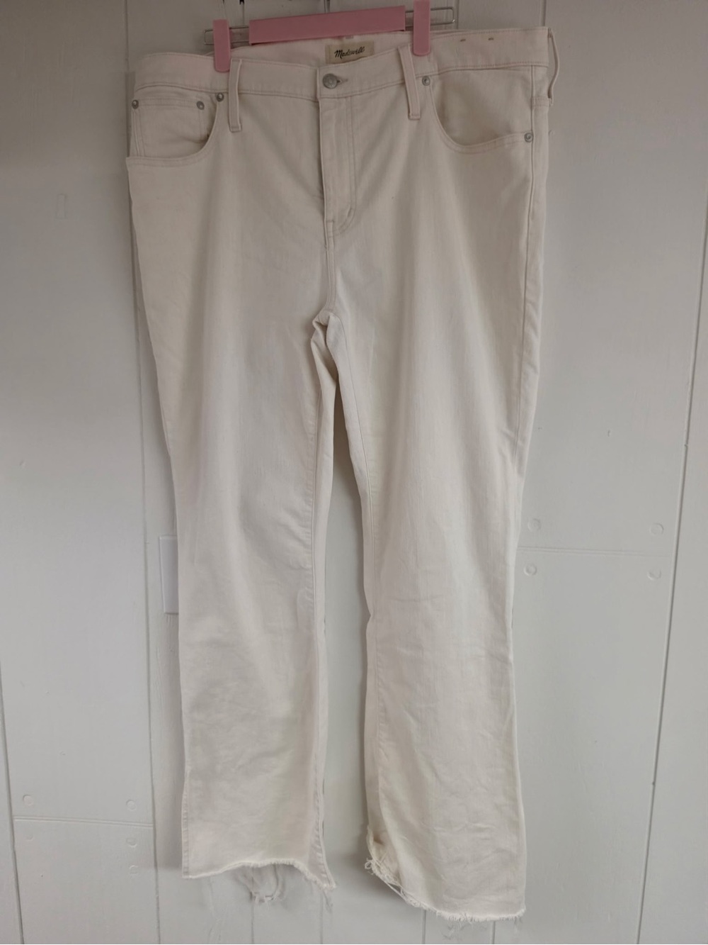 Madewell Women’s Off-White Kick Out Full-Length Jeans- Size 33